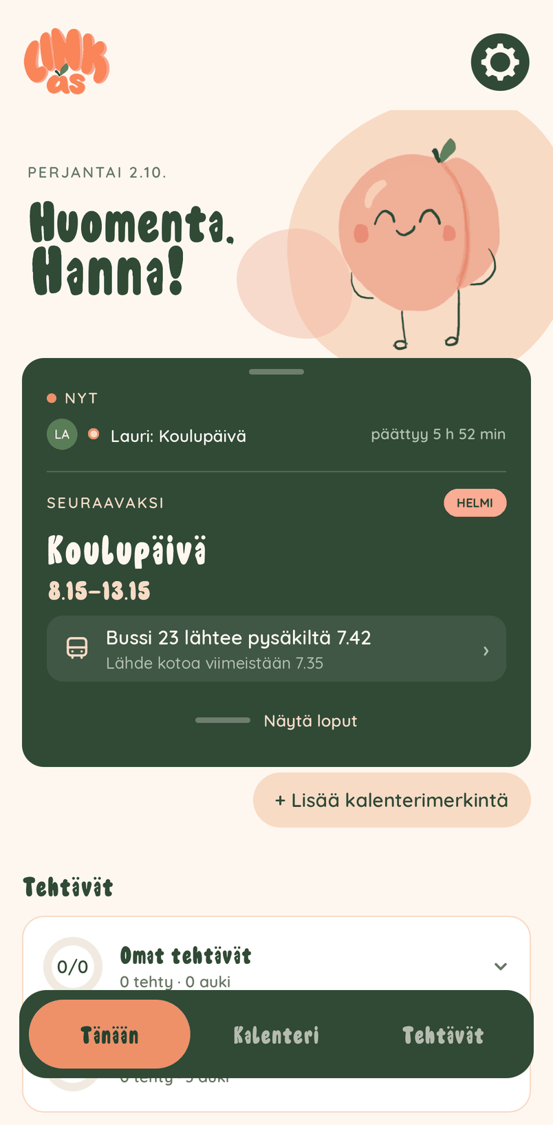LINKasin huoltajan näkymä: perheen päivä kerralla